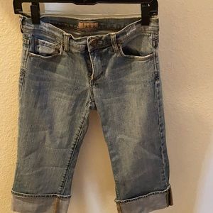 See Thru Soul denim cuffed crop pant
